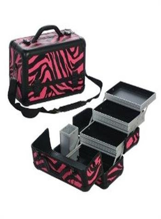 Professional 3-Tier Makeup Case Color: Pink Zebra