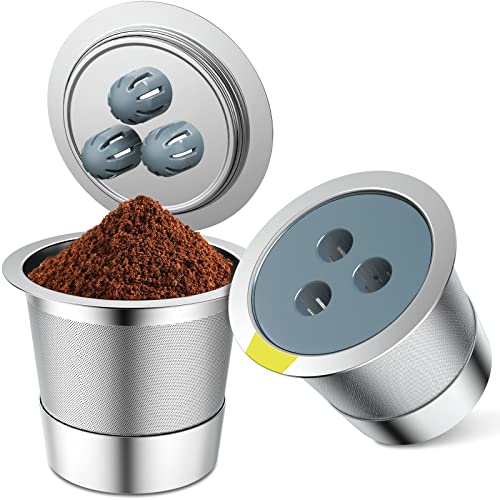 YEOSEN Stainless Steel Reusable K Cups Compatible with Ninja Coffee Maker,Upgrade2 Pack K Cups Reusable Coffee Pods,Permanent Coffee Filters Fit Ninja CFP201 CFP300 CFP305 CFP307 CFP400 (2Pack) - Image 1