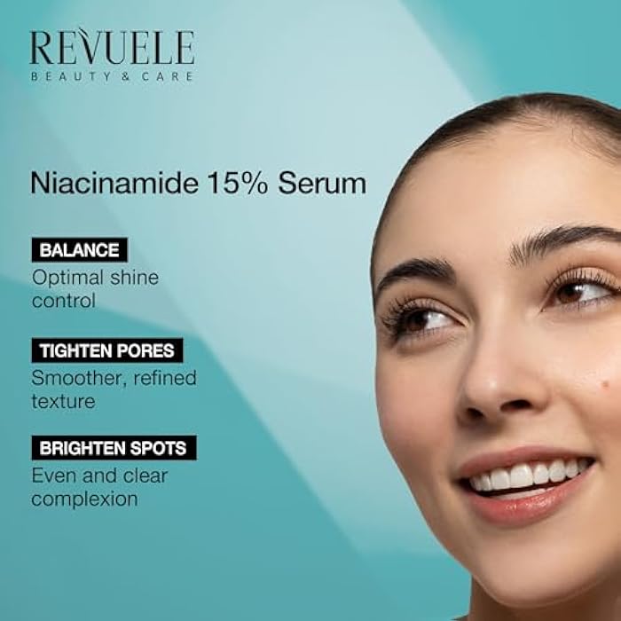 REVUELE Niacinamide 15% Serum – 30ml – High-Potency Skin Clarifying & Sebum-Regulating Face Serum – Vegan & Dermatologically Tested 1 fl.oz - Image 3