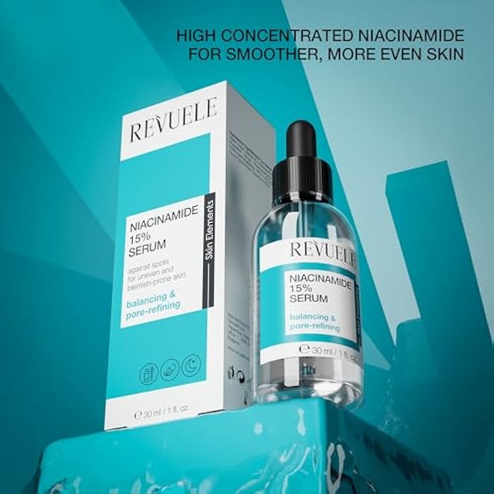 REVUELE Niacinamide 15% Serum – 30ml – High-Potency Skin Clarifying & Sebum-Regulating Face Serum – Vegan & Dermatologically Tested 1 fl.oz - Image 2