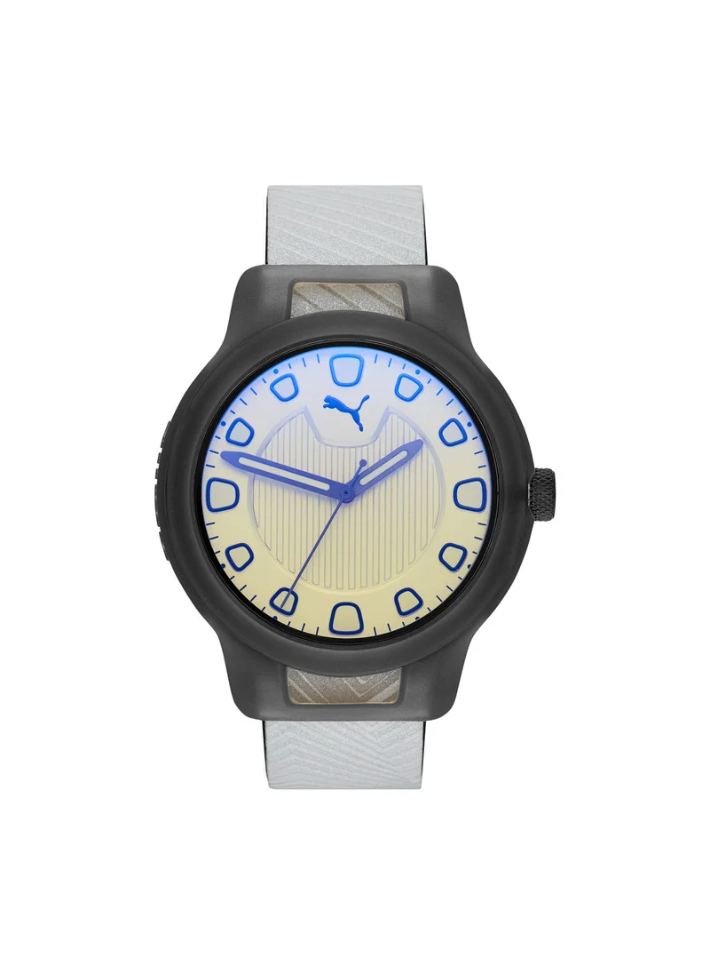 بوما Reset V1 Analog Quartz Watch for Men With Silver Silicone Band- 5 ATM - PU P5032