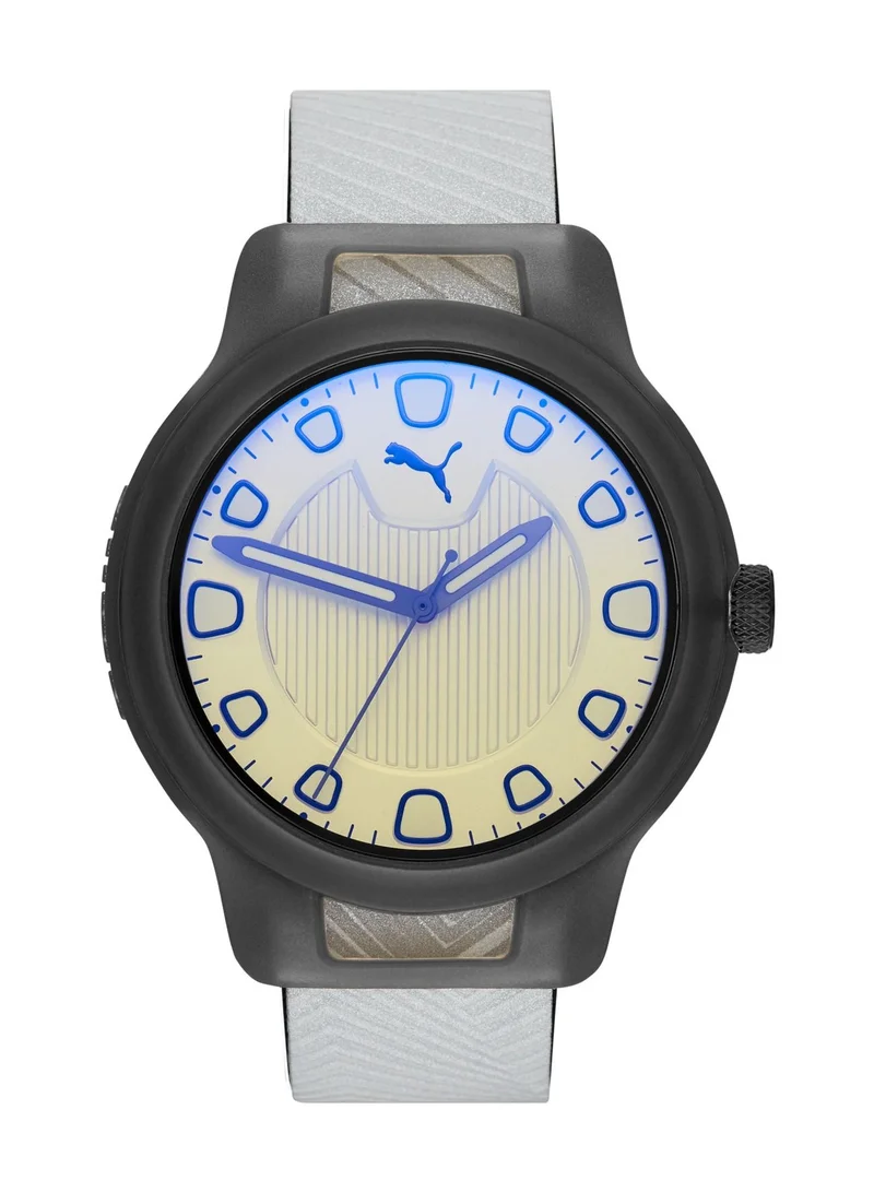 بوما Reset V1 Analog Quartz Watch for Men With Silver Silicone Band- 5 ATM - PU P5032