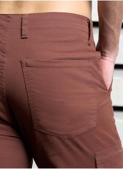 HIGH STAR Men’s Straight Fit Brown Cargo Joggers – Comfortable and Modern  - Image 5