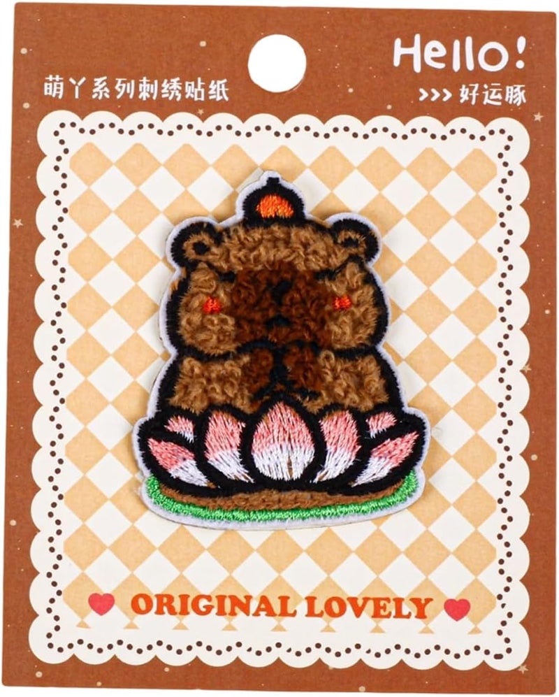 Detailed Animal Embroidery Patches Premium Polyester Fabric Sticker Quick Stick Cartoon Pet Patches Artistic Cartoon Design - Image 3