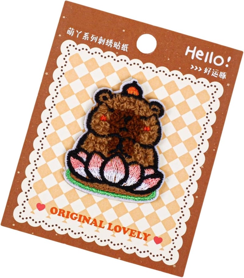 Detailed Animal Embroidery Patches Premium Polyester Fabric Sticker Quick Stick Cartoon Pet Patches Artistic Cartoon Design - Image 5