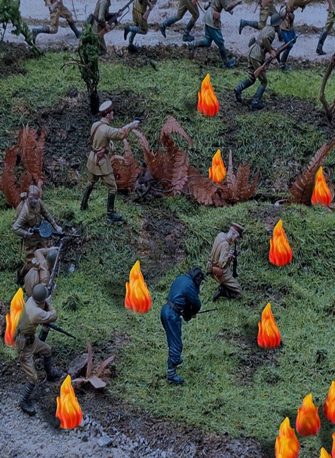 Furjane 60 Pcs Mini Fake Fire Campfire Model - Miniature Village Campfire Figurines Landscape DIY Terrarium Crafts Christmas Miniature Town Accessories for Mini Christmas Scene Micro Landscape Decor - Image 3