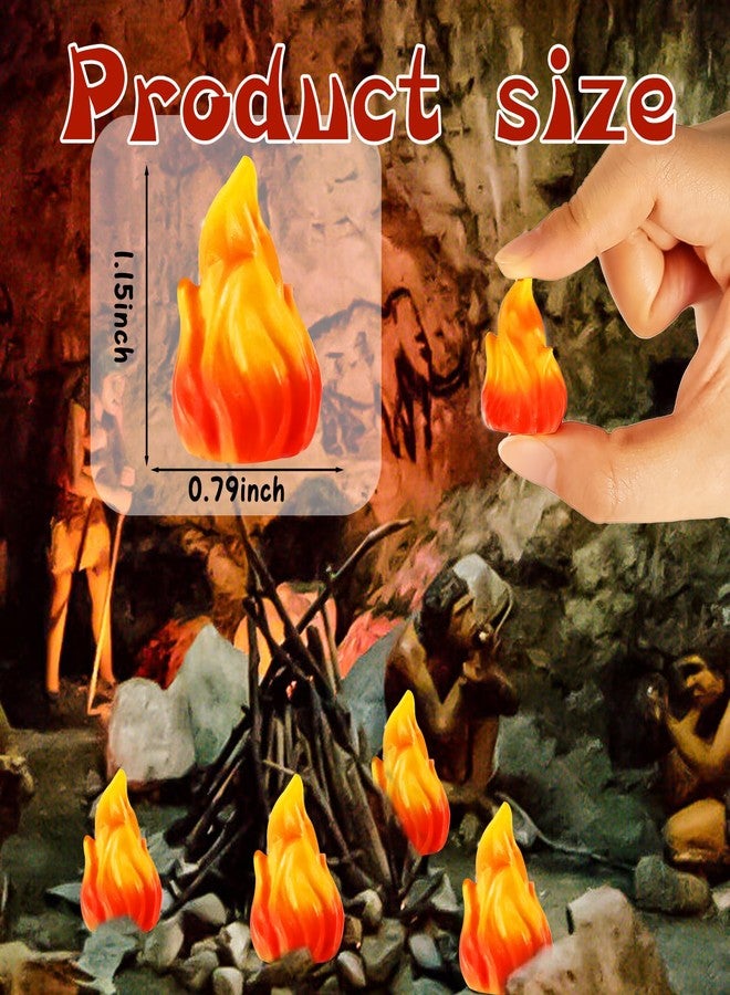 Furjane 60 Pcs Mini Fake Fire Campfire Model - Miniature Village Campfire Figurines Landscape DIY Terrarium Crafts Christmas Miniature Town Accessories for Mini Christmas Scene Micro Landscape Decor - Image 2