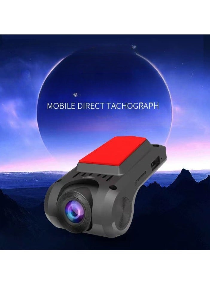 AROAQ HD Driving Recorder, 1080p Car DVR USB Car Dashcam, Driving Recorder Wide Angle 24 Hours Parking Surveillance, USB Cable Mobile Phone Interconnection Single Lens (Alloy Ultra High Definition Version) - Image 1