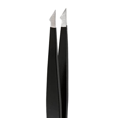 Rubis Evolution Stainless Steel Tweezers, Combined Pointed/Slanted Tips for Precise Eyebrows and Hair Removal, 1K904, Black,Rubis Switzerland Swiss Made World Renowned Precision - Image 2