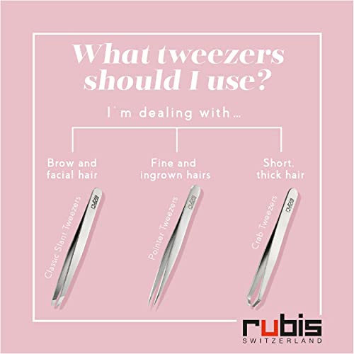 Rubis Evolution Stainless Steel Tweezers, Combined Pointed/Slanted Tips for Precise Eyebrows and Hair Removal, 1K904, Black,Rubis Switzerland Swiss Made World Renowned Precision - Image 4