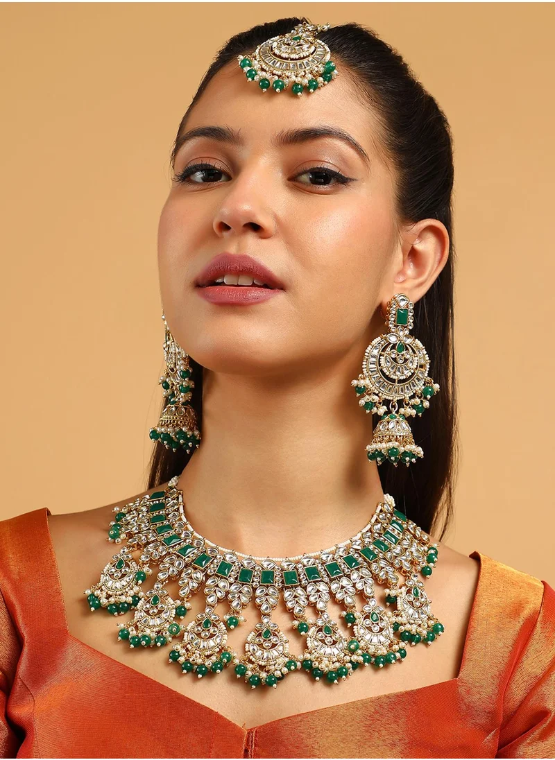 سوهي Stoe-Studded & Beaded Jewellery Set