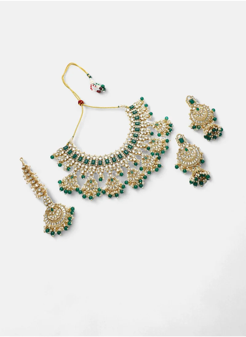 سوهي Stoe-Studded & Beaded Jewellery Set