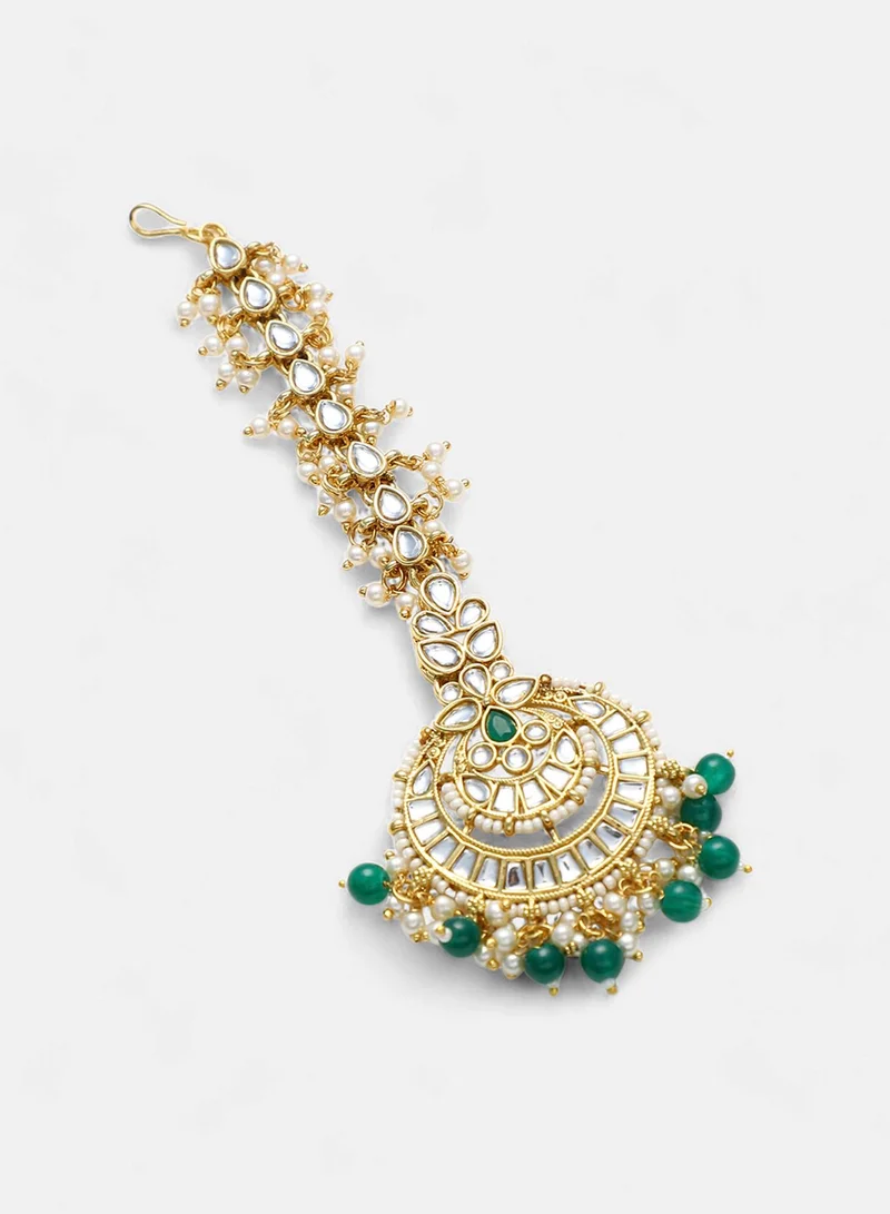 SOHI Stone-Studded & Beaded Artificial Jewellery Set