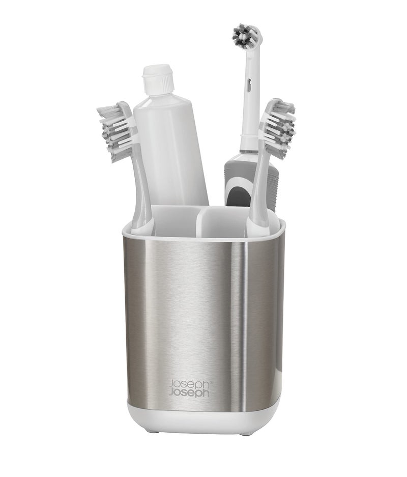 Joseph Joseph EasyStore StainlessSteel Toothbrush Holder Bathroom Storage Organizer Caddy Small