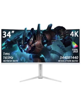 شاشة ألعاب منحنية 34 بوصة - WQHD (3440x1440)، 165 هرتز، 1 مللي ثانية، 1500R، FreeSync Premium، حماية العين، ارتفاع قابل للتعديل، DisplayHDR 400، 100% sRGB، DisplayPort 1.4، HDMI 2.0، أبيض - pzsku/ZCD2B2E74580385630902Z/45/1749176983/d8db18ef-ab8e-4c49-a7e4-ab9ed8aacdf4
