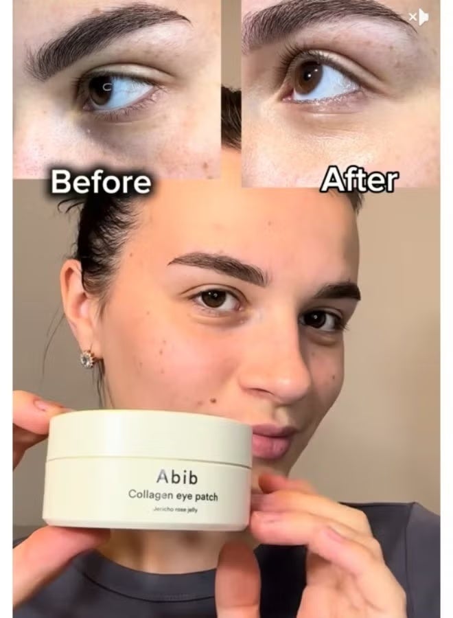 ابيب لصقات كولاجين للعينين بجل الورد من جيريكو، 90 غرام/60 لصقة (30 زوجًا)، لصقات كورية للعينين لعلاج انتفاخ العينين والهالات السوداء، مضادة للتجاعيد، كولاجين - Image 4