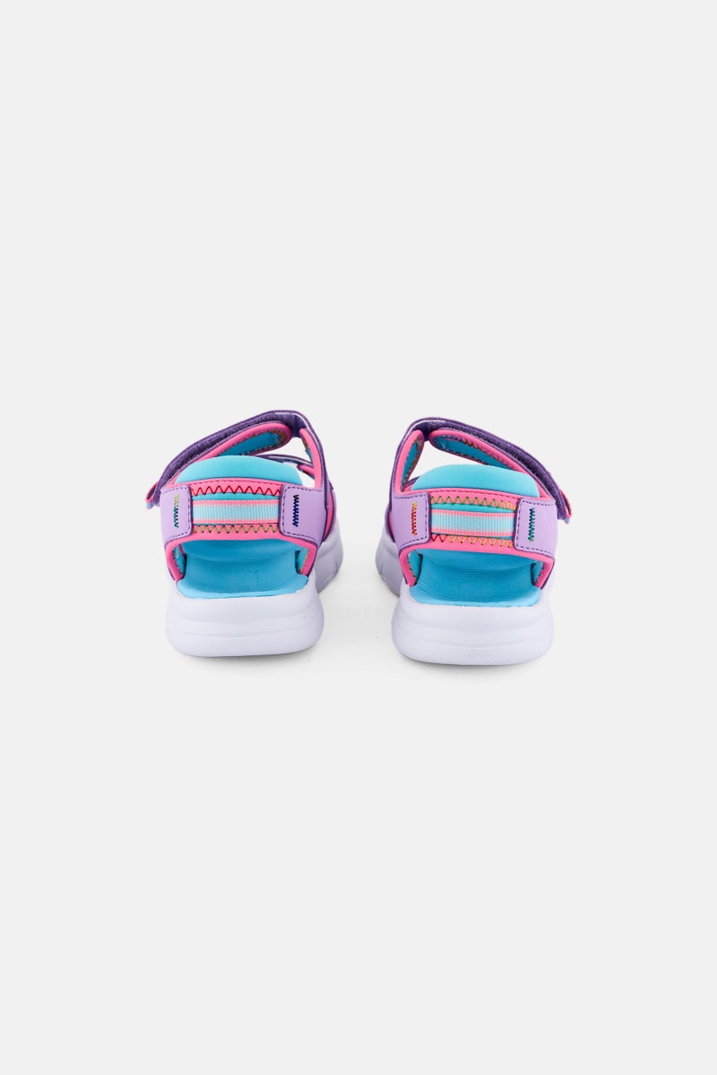 SKECHERS Kids Girl Flex Splash Vibrant Mood Velcro Closure Sandals, Lavender - Image 4