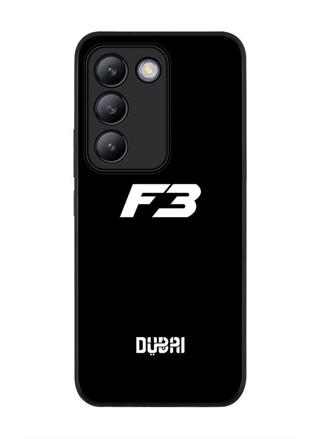 Stylizedd Rugged Black edge case for Vivo V30 Lite 5G, Slim fit Soft Case Flexible Rubber Edges Anti Drop TPU Gel Thin Cover -   Faz3 Dubai Black - Image 1