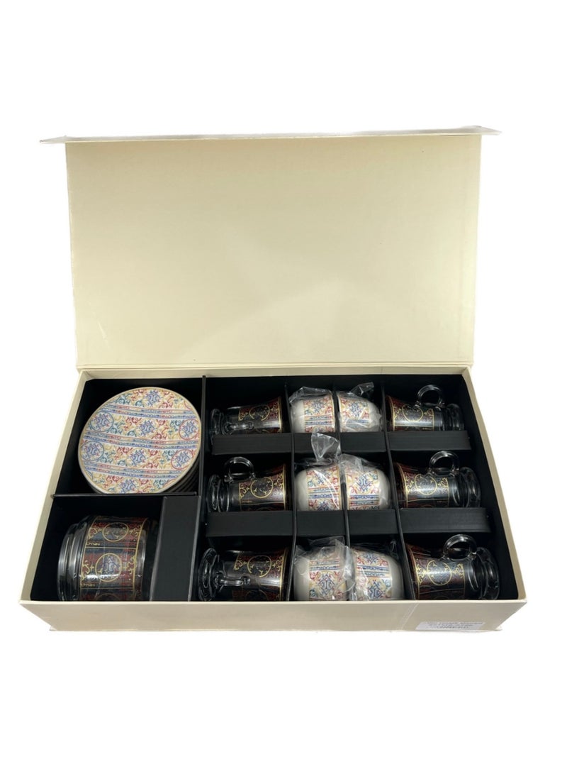 Homemaker 20-Piece Tea Set – Porcelain Coffee Cups & Tea Saucers, Glass Tea Glasses & Sugar Bowl – Elegant Tea and Coffee Set for Any Occasion - Image 5