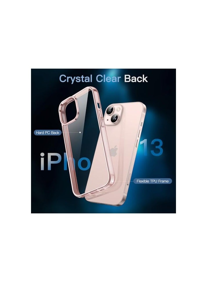 JETech 3 in 1 Case for iPhone 13 6.1-Inch with 2 Pack Tempered Glass Screen Protectors, Non-Yellowing Shockproof Bumper Phone Cover (Pink) - Image 3