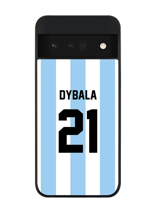 Stylizedd Rugged Black edge case for Google Pixel 6 Pro 5G Slim fit Soft Case Flexible Rubber Edges Anti Drop TPU Gel Thin Cover - Football Team - Argentina Player Name - Dybala - Image 1