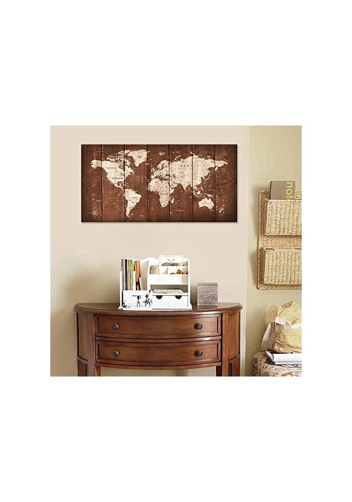 BPA Vintage World Map Canvas Wall Art - Image 4