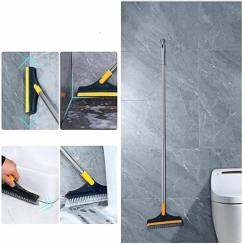 Bonsenkitchen 2-in-1 Bathroom Cleaning Brush with Wiper - Long Handle 180° Rotate Toilet Brush, Tiles Cleaning, Floor Scrub for Kitchen and Bathroom Accessories (2 in 1 Cleaning) - Image 4