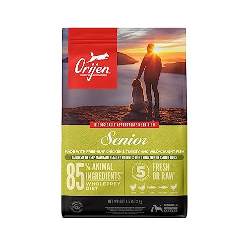 ORIJEN Grain Free High Protein Dry Dog Food Senior Recipe 4.5lb Bag - Image 1