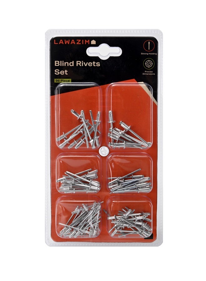 LAWAZIM 96-Piece Blind Rivets Set - Mixed-Size Pop Rivet Assortment (2.4mm, 3.2mm, 4mm, 4.8mm) for Sheet Metal, Automotive Repair, and DIY Fastening Tasks -Ideal for Home, Workshop, and Mechanical Use - Image 5