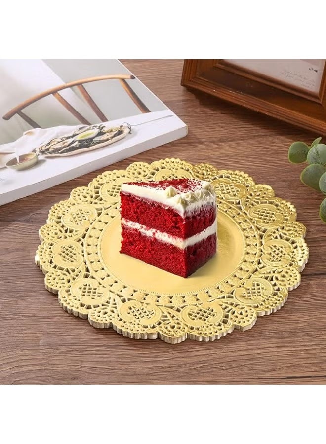 Green Tiger Gold Round Paper Doilies 12 Pcs – 10 Inch Lace Decorative Paper - Image 4