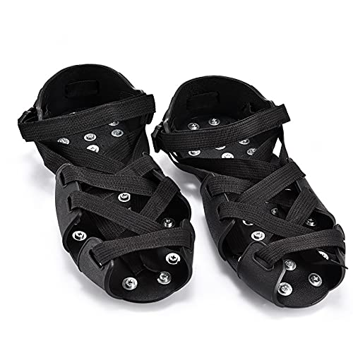 TRINKA Spiked Shoes for Resinous Coatings, Epoxy Floor, Overlays, Cover Installation, Spiked Screeding Sanda,Ice Crampons, Black - Image 2