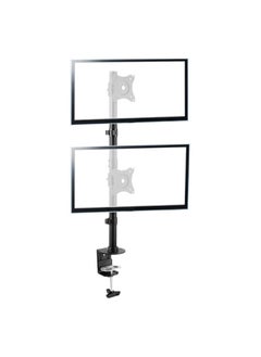erorex Premium Dual Monitor Arm Vesa Mount - Adjustable Gas Spring Vesa Monitor Stand with C-clamp Mounting Base Support up to 13-32 inches and 8kg Screen 