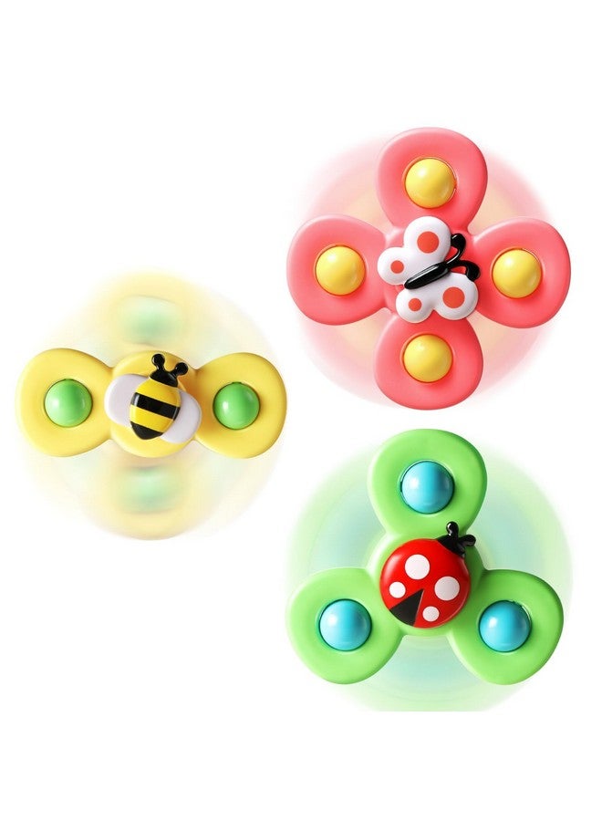 ALASOU ALASOU 3PCS Suction Cup Spinner Toys for 1 Year Old Boy Girl|Spinning Top Baby Toys 12 18 Months|1 2 Year Old Boy Birthday Gift|Baby Bath Toy for Kids Ages 1-3|Sensory Toy for Toddlers 1-3 - Image 1