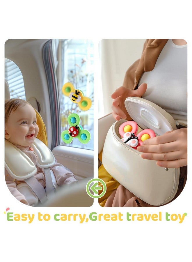 ALASOU ALASOU 3PCS Suction Cup Spinner Toys for 1 Year Old Boy Girl|Spinning Top Baby Toys 12 18 Months|1 2 Year Old Boy Birthday Gift|Baby Bath Toy for Kids Ages 1-3|Sensory Toy for Toddlers 1-3 - Image 4