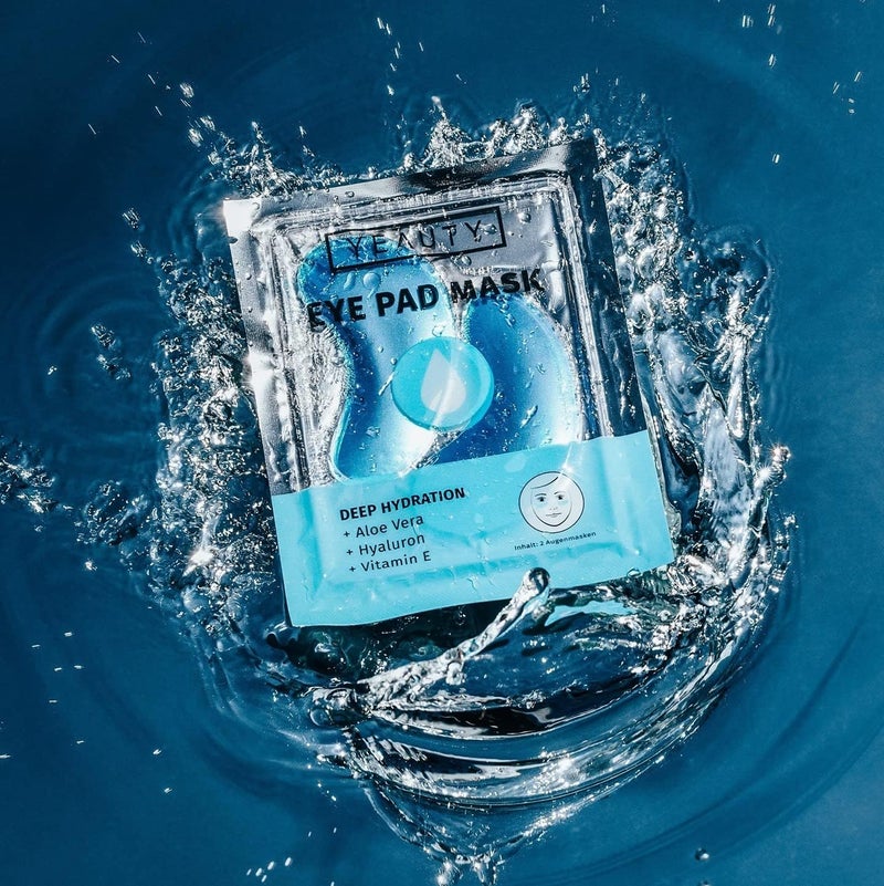 YEAUTY Deep hydration eye pad mask, moisturising eye pads with aloe vera, hyaluronic and vitamin E against dry and chapped skin, for an optimally moisturised eye area, 1 x 2 pieces - Image 3