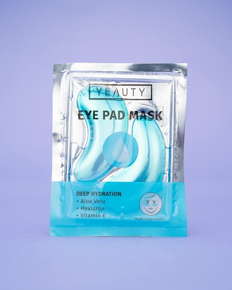 YEAUTY Deep hydration eye pad mask, moisturising eye pads with aloe vera, hyaluronic and vitamin E against dry and chapped skin, for an optimally moisturised eye area, 1 x 2 pieces - Image 4