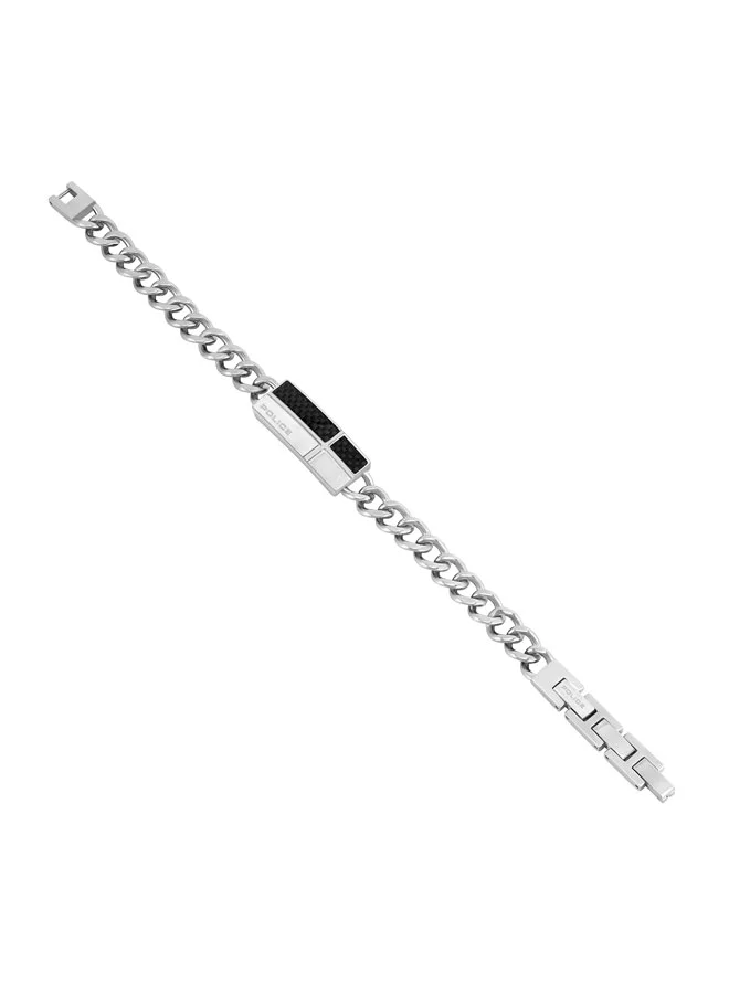 بوليس Fiberskin Curb Chain Stainless Steel Bracelet for Men