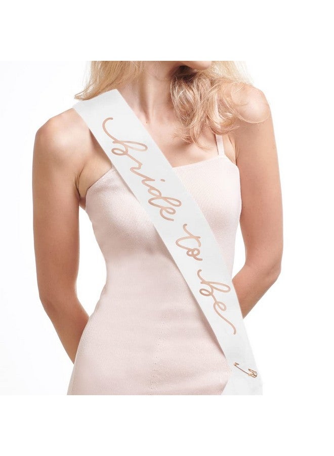 xo, Fetti xo, Fetti Bride to Be Sash | Bachelorette Party Decorations White + Rose Gold, Bridal Shower Gift, Bridesmaid Favors  - Image 1