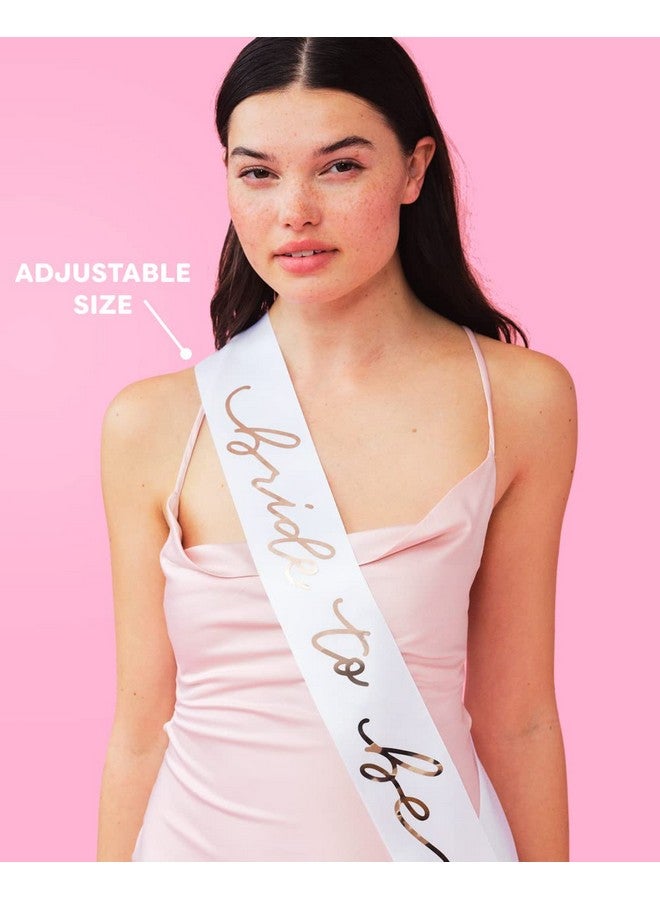 xo, Fetti xo, Fetti Bride to Be Sash | Bachelorette Party Decorations White + Rose Gold, Bridal Shower Gift, Bridesmaid Favors  - Image 3