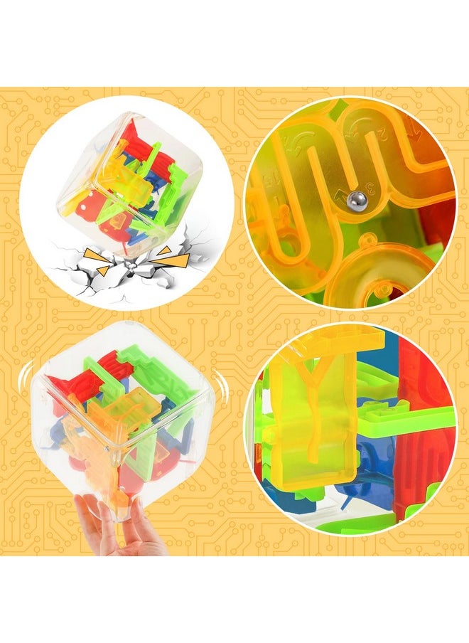 3 otters - 3D Puzzle Maze Cube 72 Obstacles Puzzle Cube Interactive Maze Game With Education Toy For Kids 3+ - Image 1