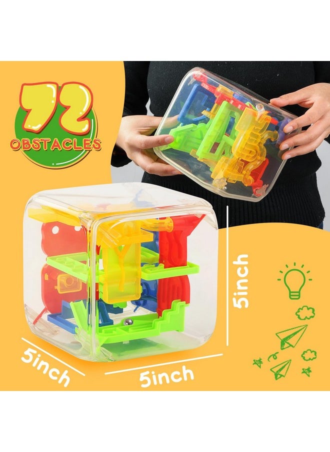 3 otters - 3D Puzzle Maze Cube 72 Obstacles Puzzle Cube Interactive Maze Game With Education Toy For Kids 3+ - Image 1