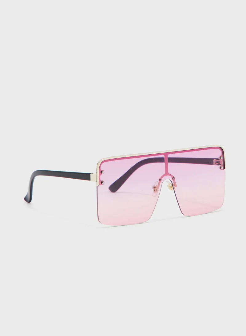 Ginger Oversized Square Shield Sunglasses