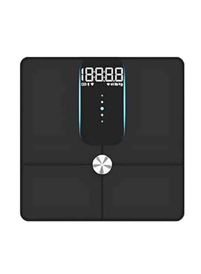 ميزان ذكي لدهون الجسم واي فاي لاسلكي رقمي للوزن 25 بيانات زجاج مقوى أسود - Image 1