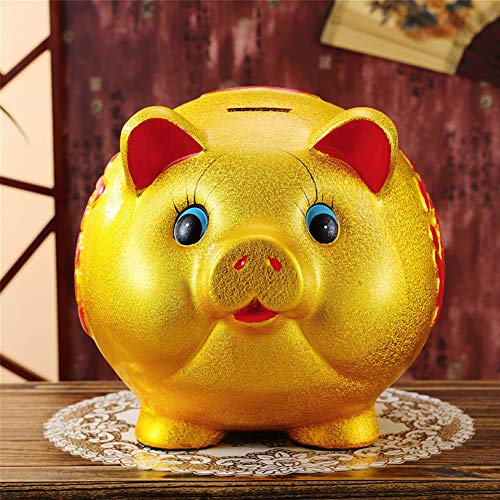 thefancypumpkin 6" Gold Pig Lucky Porcelain Fortune Pig JOOSUP Money Box Piggy Bank - Image 2