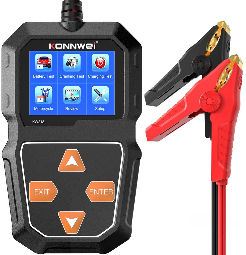 Konnwei مُختبر بطارية السيارة KONNWEI KW218 6V 12V 100-2000 CCA مُختبر تحميل بطارية السيارات مُختبر مولد الطاقة مُحلل بطارية السيارات الرقمية مُختبر نظام الشحن والتشغيل للسيارة والشاحنة والقوارب والدراجات النارية - Image 1