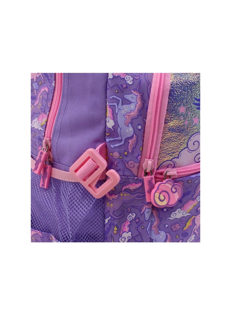 سميجل حقيبة ظهر Smiggle بتصميم وحيد القرن، مقاس 17 بوصة – بنفسجي ووردي - Image 3