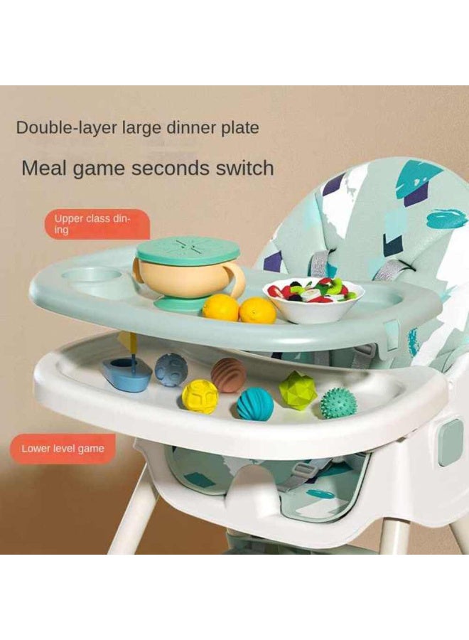 MiniMe Adjustable Baby High Chair 6-in-1 with Wheels | Multi-Angle Recline Backrest | Ergonomic Lumbar Support Baby Feeding Chair | Portable Easy Clean Baby Chair | Supports Up to 22 kg | Blue - Image 5