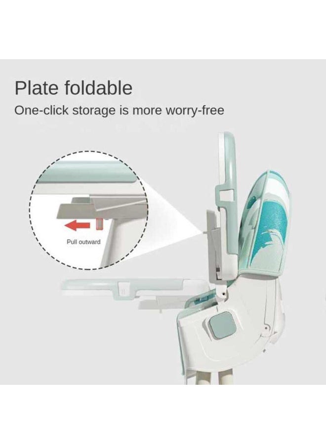 MiniMe Adjustable Baby High Chair 6-in-1 with Wheels | Multi-Angle Recline Backrest | Ergonomic Lumbar Support Baby Feeding Chair | Portable Easy Clean Baby Chair | Supports Up to 22 kg | Blue - Image 4