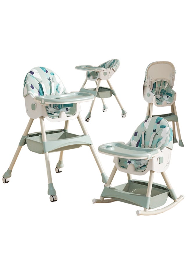 MiniMe Adjustable Baby High Chair 6-in-1 with Wheels | Multi-Angle Recline Backrest | Ergonomic Lumbar Support Baby Feeding Chair | Portable Easy Clean Baby Chair | Supports Up to 22 kg | Blue - Image 2