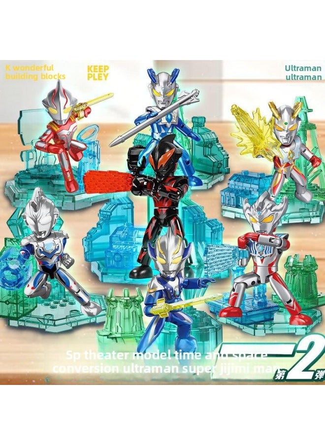 Generic - Wonderful Building Blocks Altman Bailey Yasai Rotega Time And Space Showdown Theater Edition Assembled Man Boy Gift-Color:Ultraman Theater Model-ultraman Heritage [zero + Zeta + Red King] - Image 1